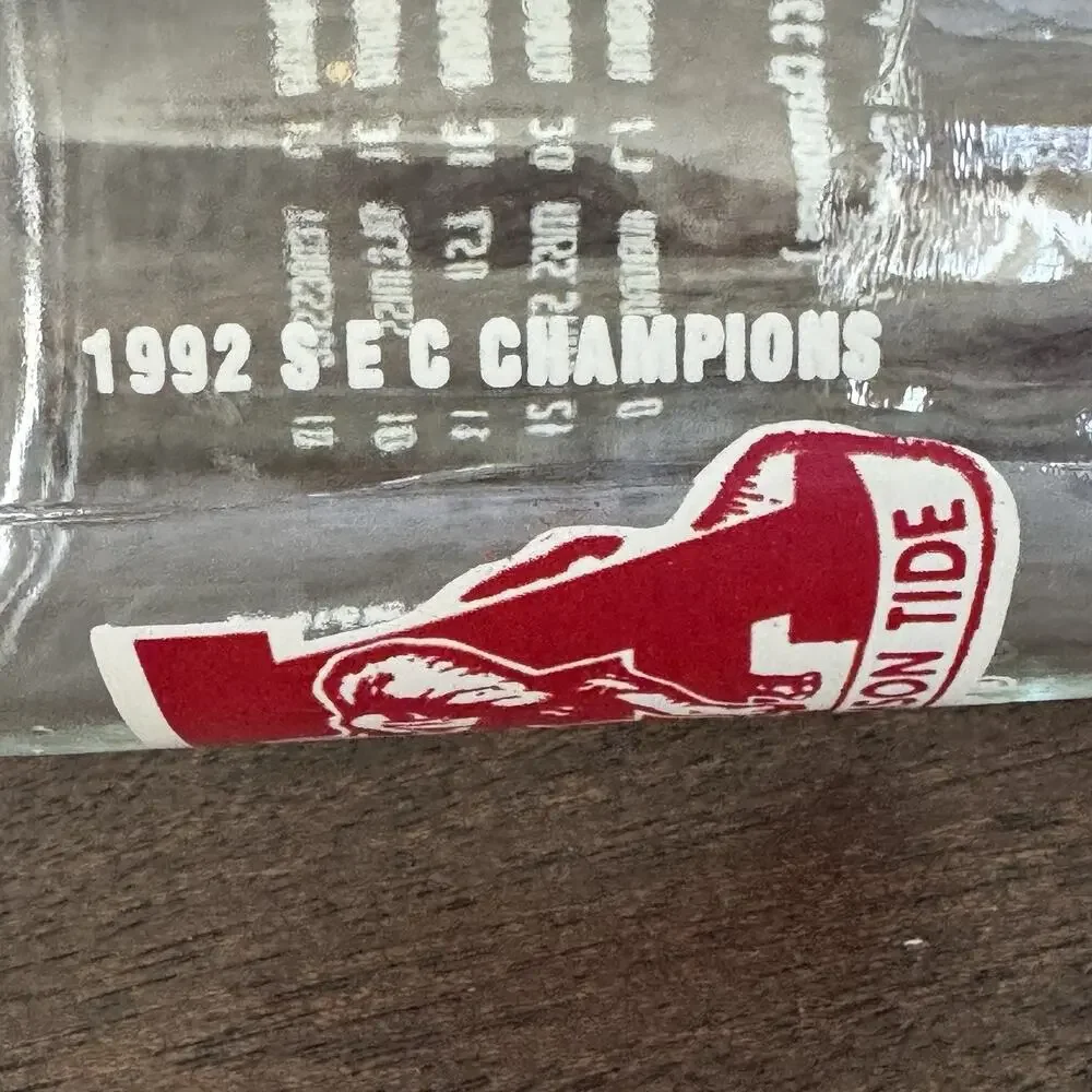 Alabama Crimson Tide Football 1992 Juice Glass National Champ SEC Roll Tide VTG
